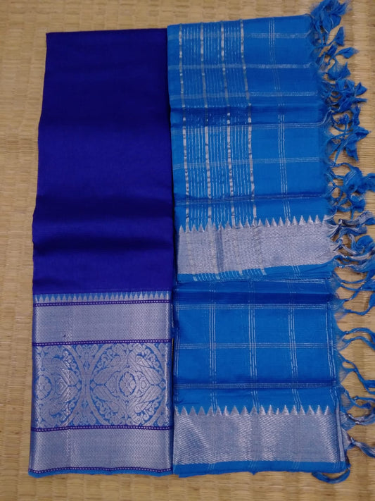 Hand woven Mangalagiri Silk & Cotton Kanchi BorderLehenga Set