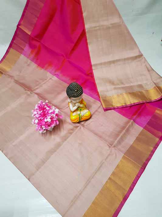 Uppada Pure Silk Plain Handloom Saree