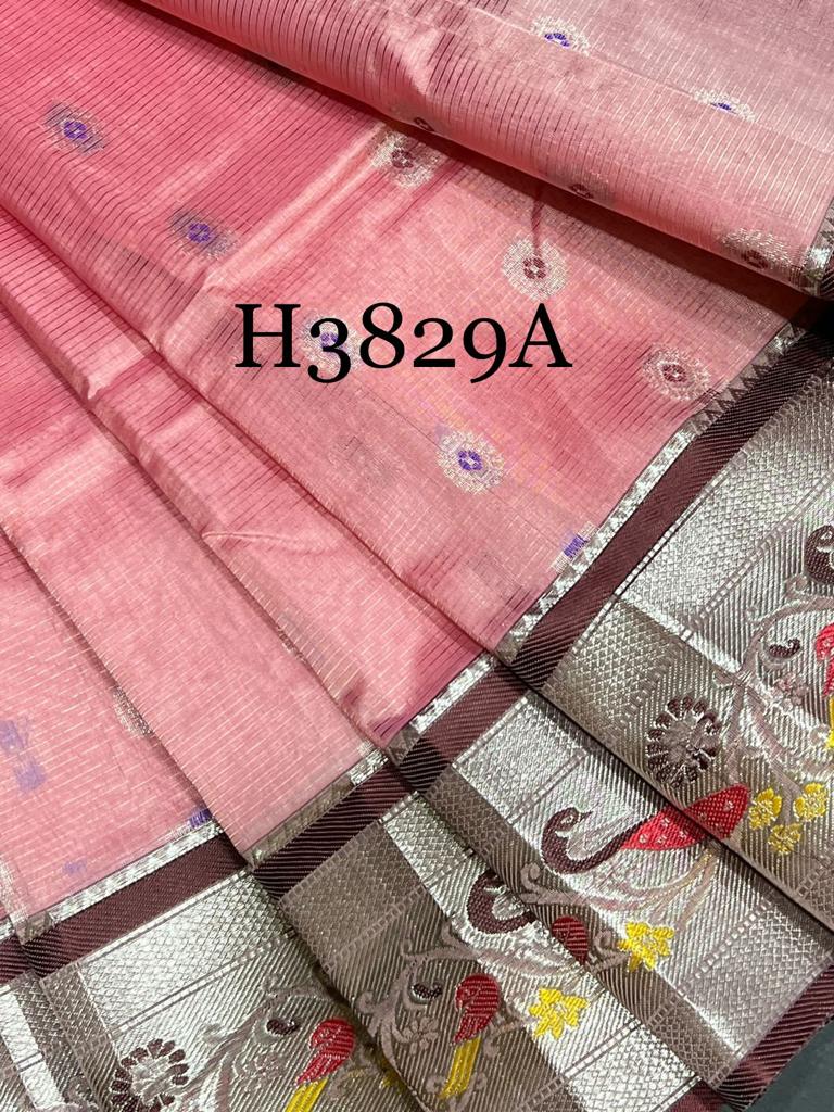 Buy Beautiful Mangalagiri Pattu Silk Cotton Saree Paired With Designer  Benarasi Blouse Size 38 Extends to 44 Ships From Texas , USA Online in  India - Etsy