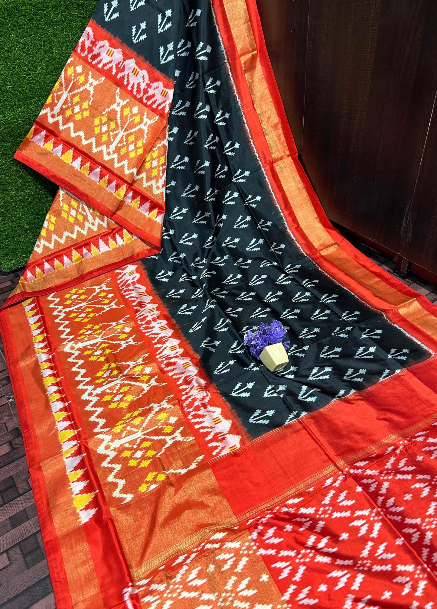 Ikkat Pure Silk Saree