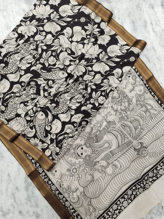 Kalamkari Bangalore Silk Saree