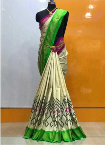 Ikkat Pure Silk Saree