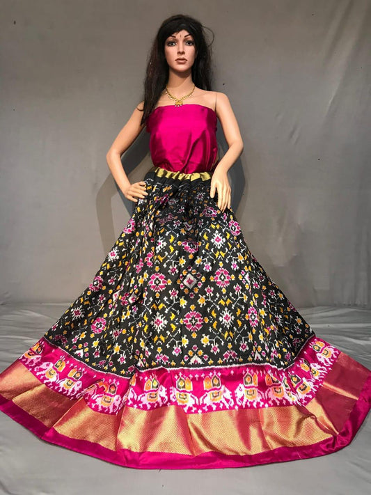 Ikkat Free Size Lehenga