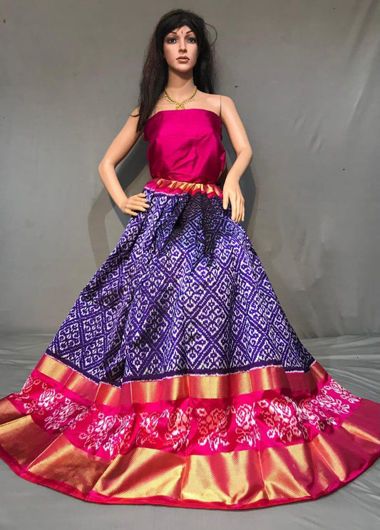 Ikkat Free Size Lehenga