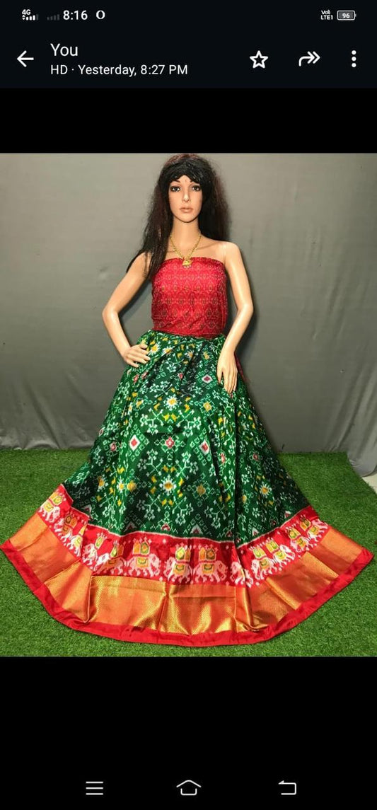 Ikkat Free Size Lehenga