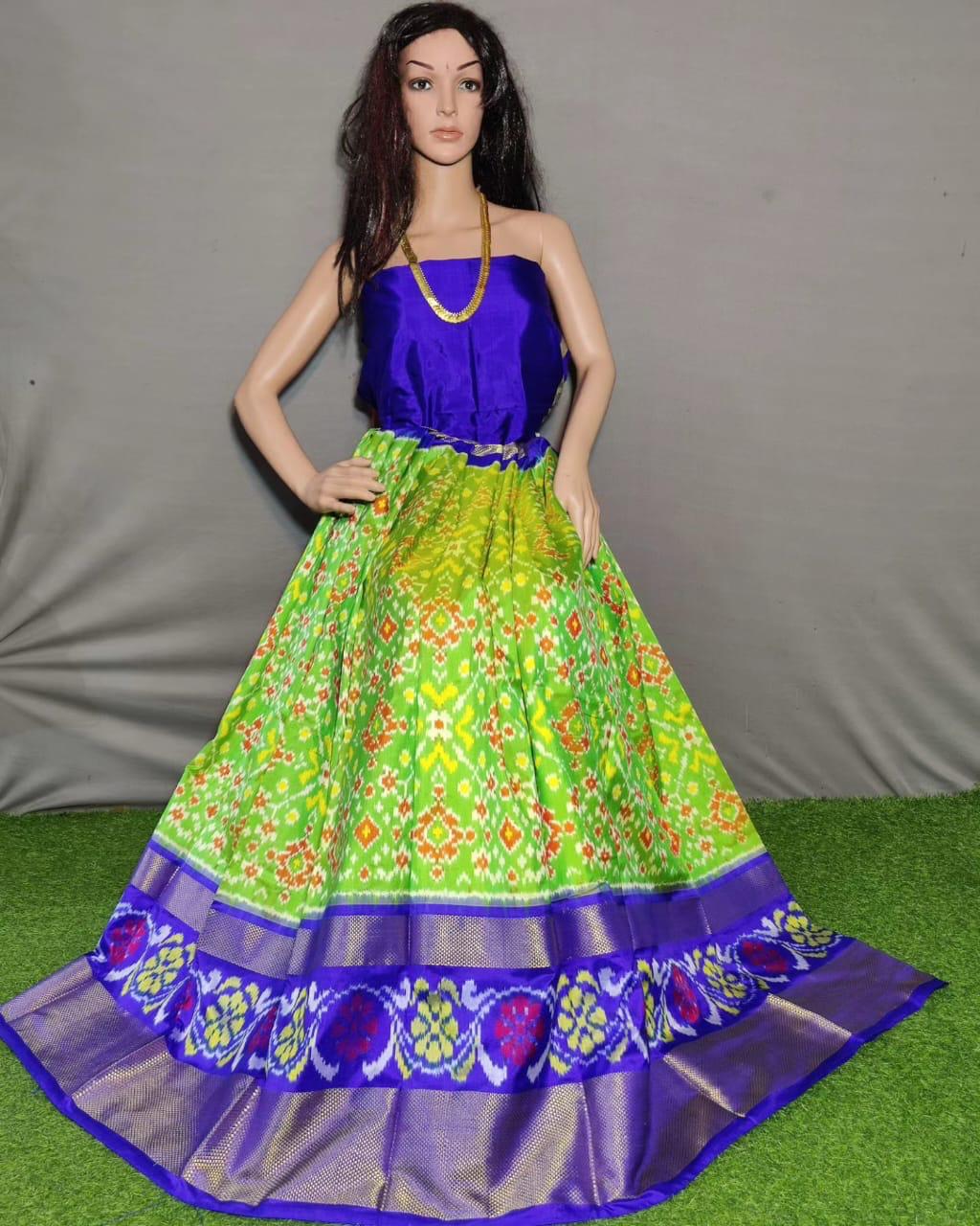 Ikkat Free Size Lehenga