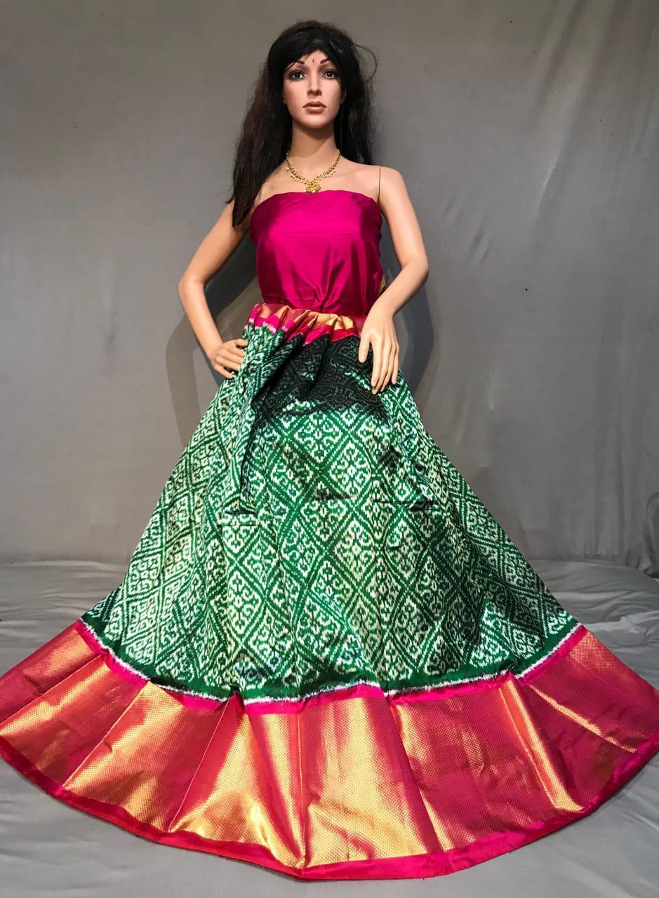 Ikkat Free Size Lehenga