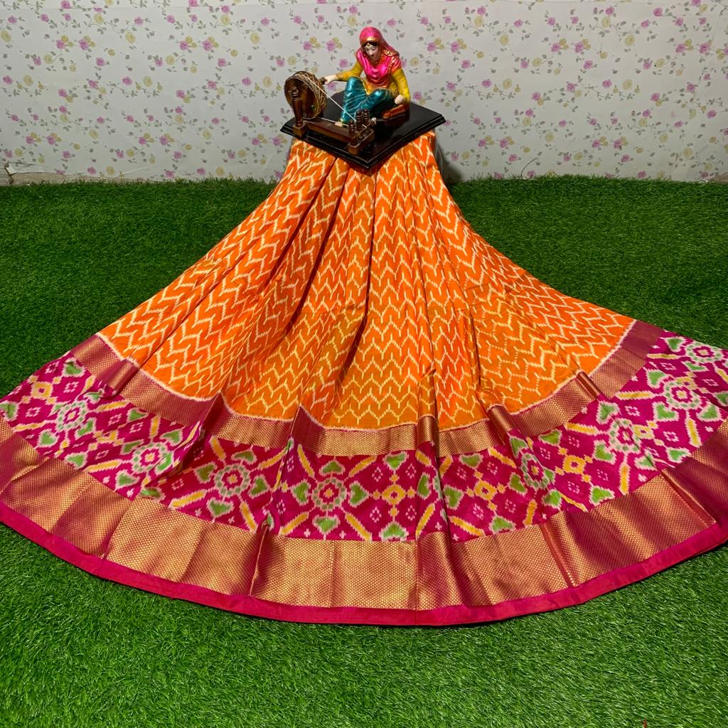 Ikkat Free Size Lehenga