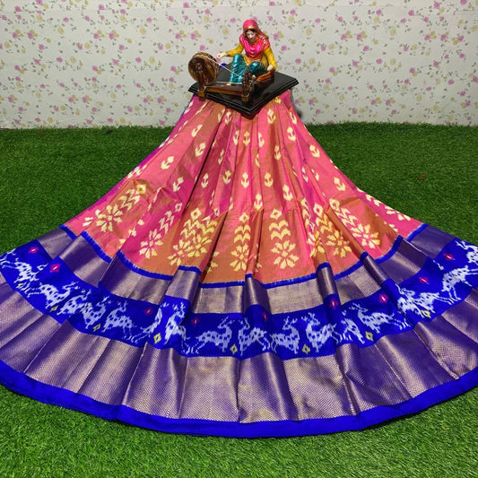 Ikkat Free Size Lehenga