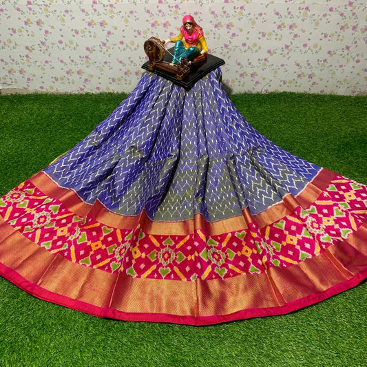 Ikkat Free Size Lehenga