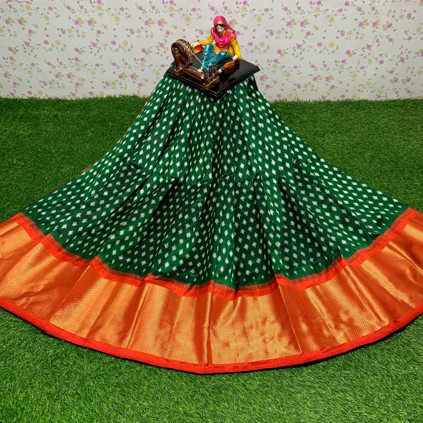 Ikkat Free Size Lehenga