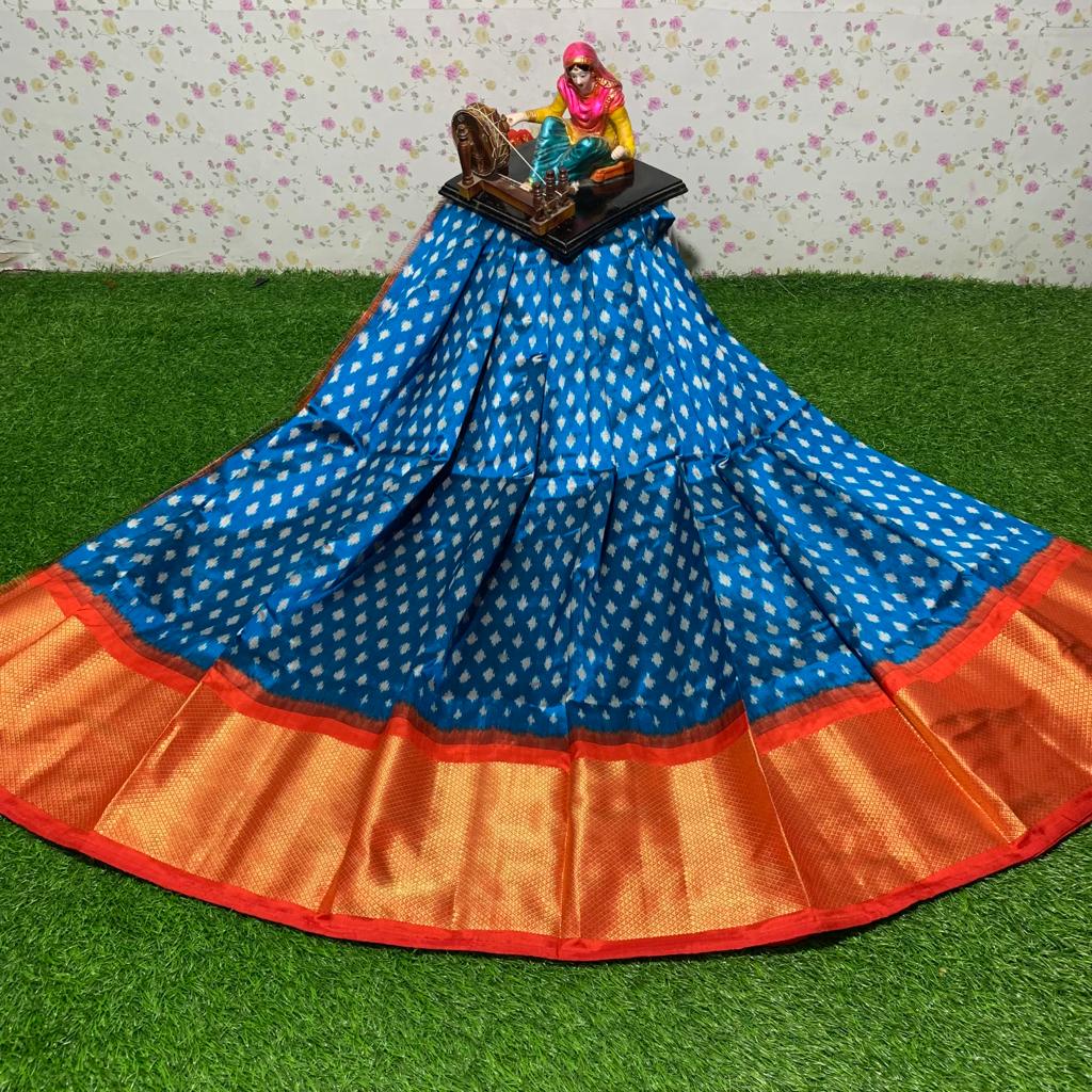 Ikkat Free Size Lehenga