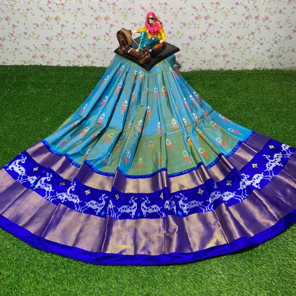 Ikkat Free Size Lehenga