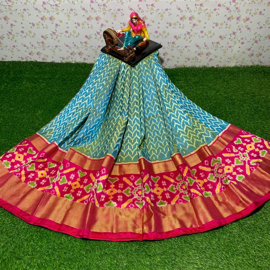 Ikkat Free Size Lehenga