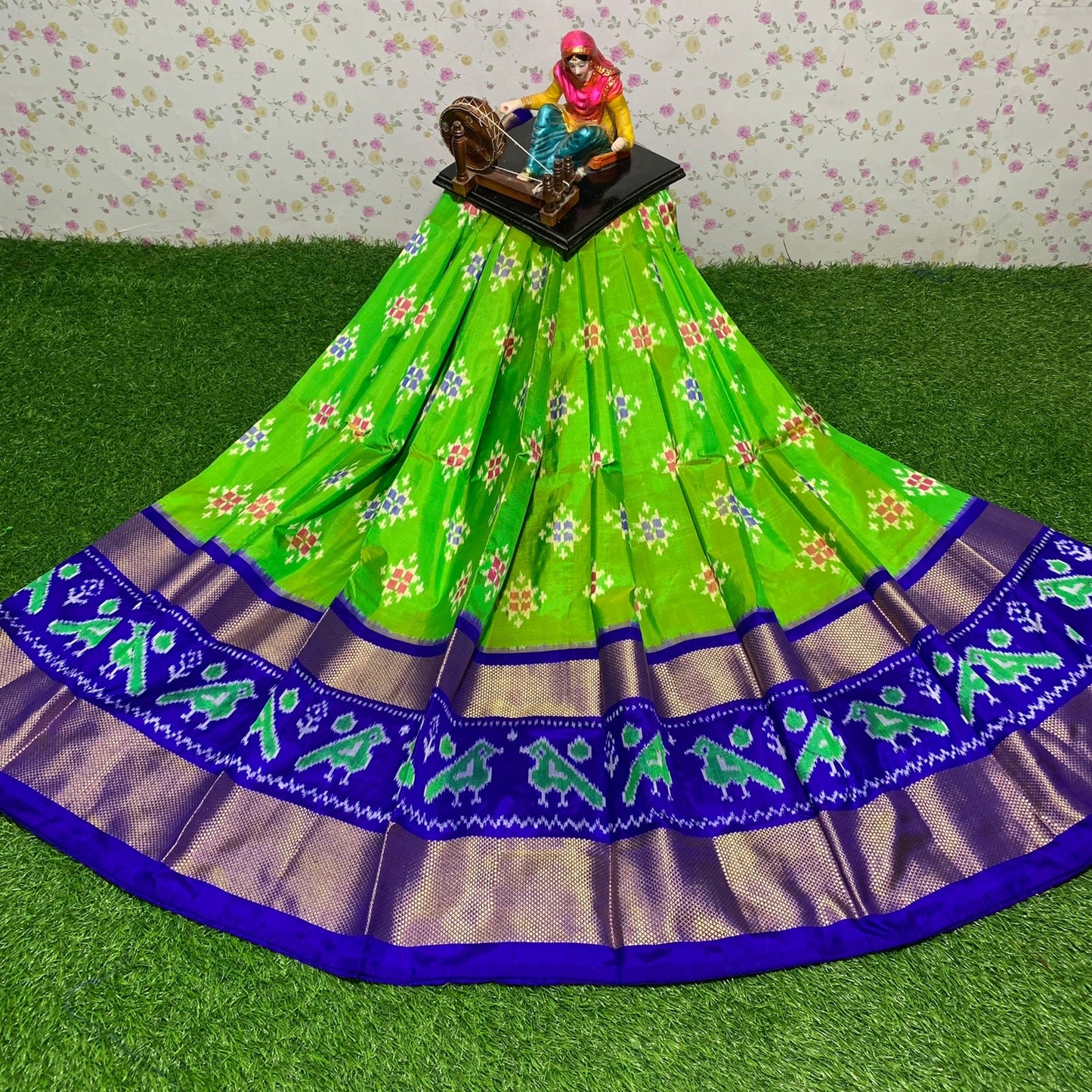 Ikkat Free Size Lehenga