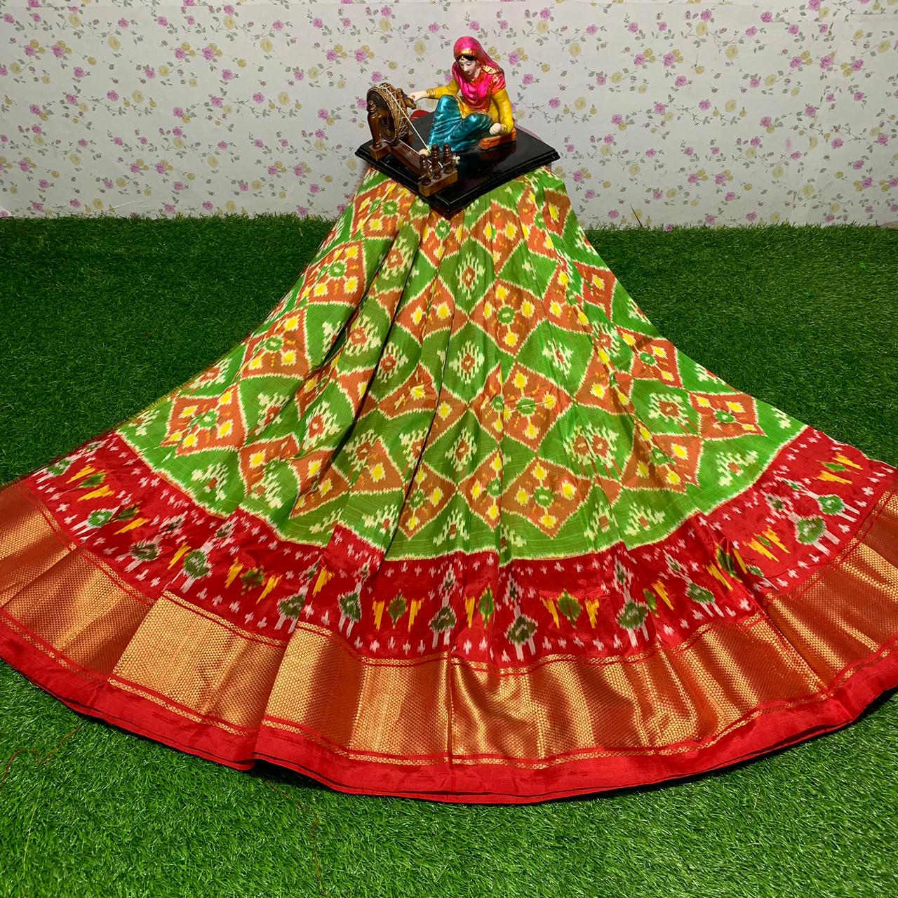 Ikkat Free Size Lehenga