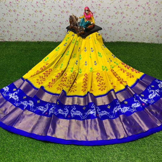 Ikkat Free Size Lehenga