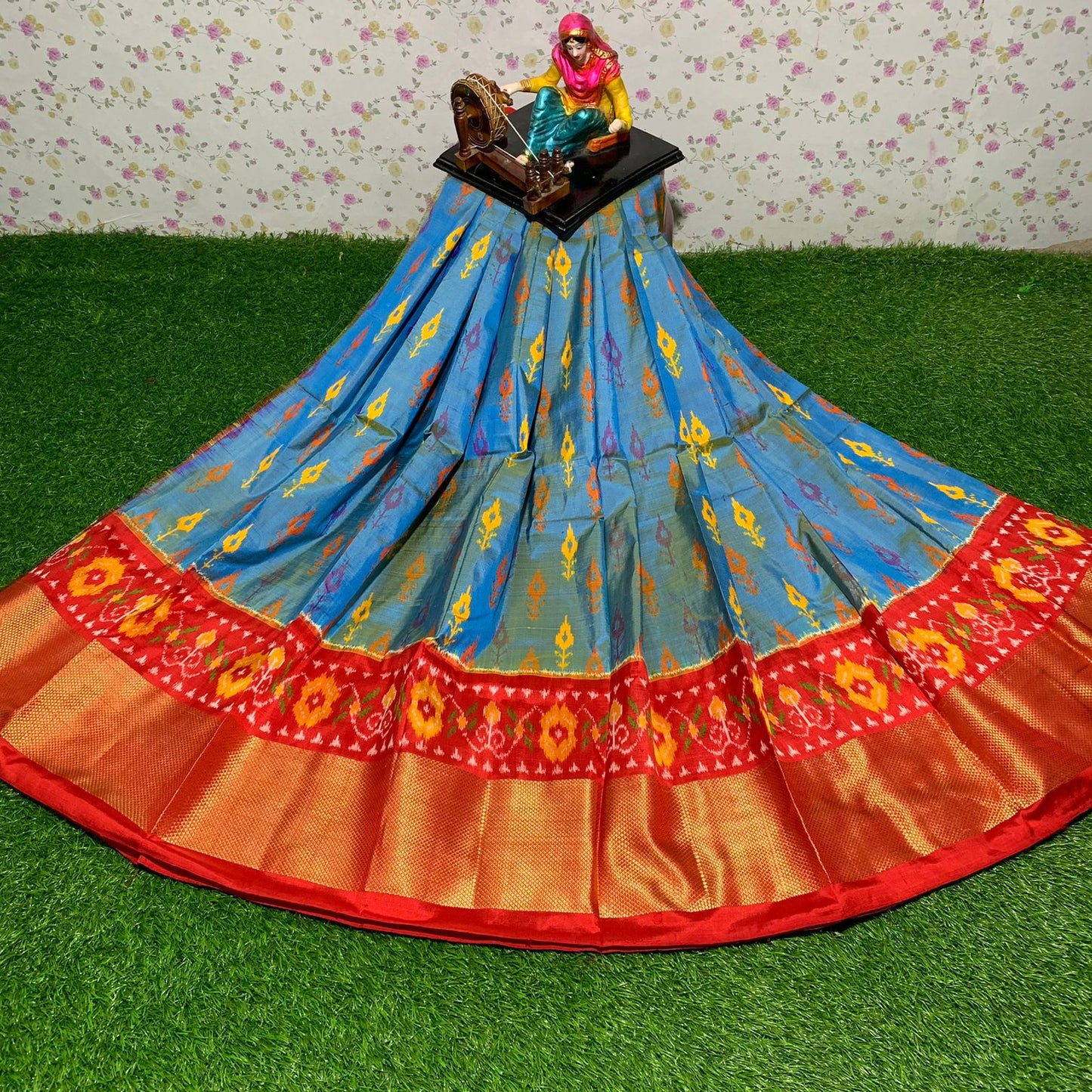 Ikkat Free Size Lehenga