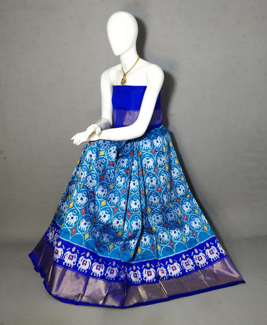 Ikkat Free Size Lehenga