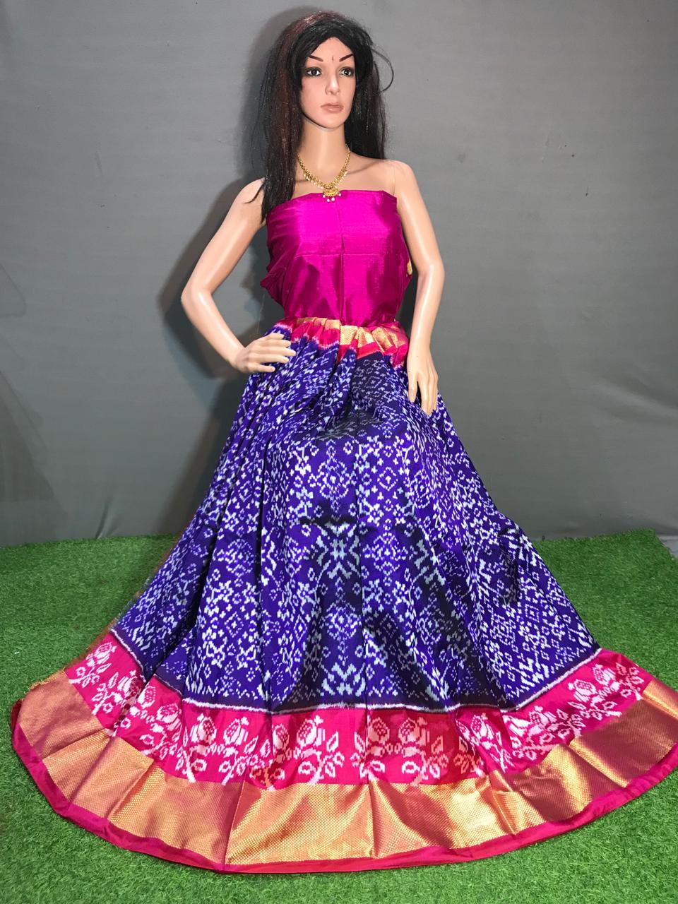 Ikkat Free Size Lehenga