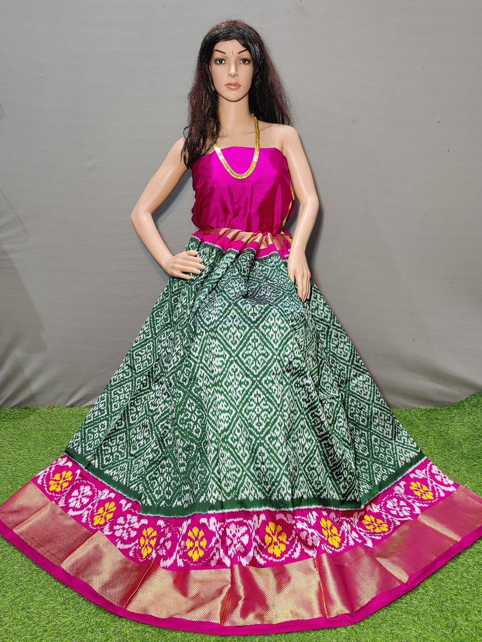 Ikkat Free Size Lehenga