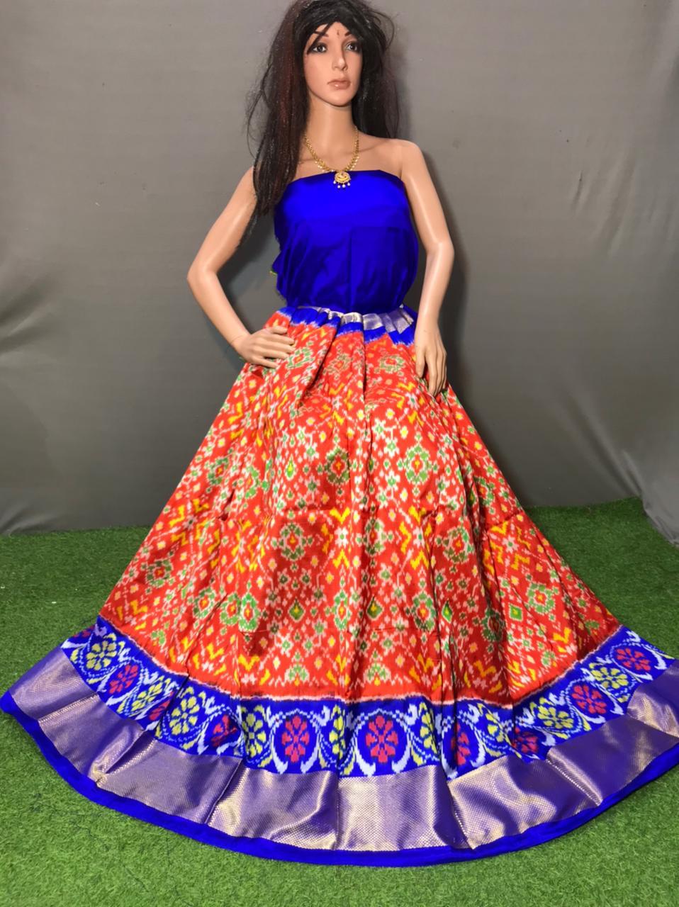 Ikkat Free Size Lehenga