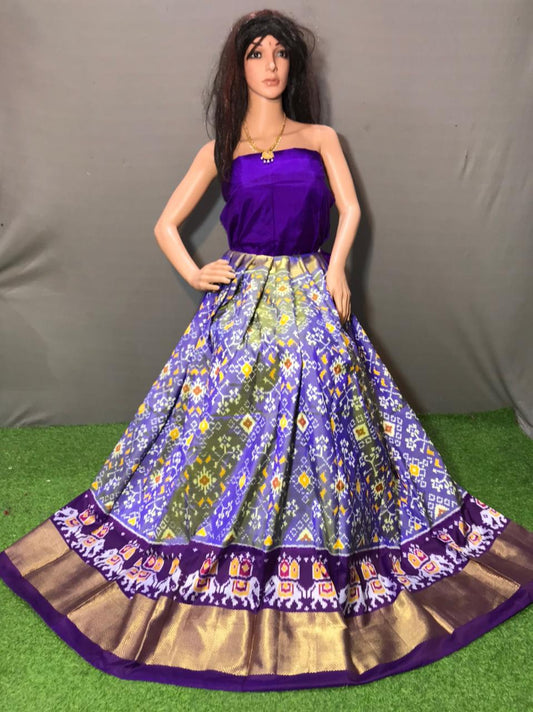 Ikkat Free Size Lehenga