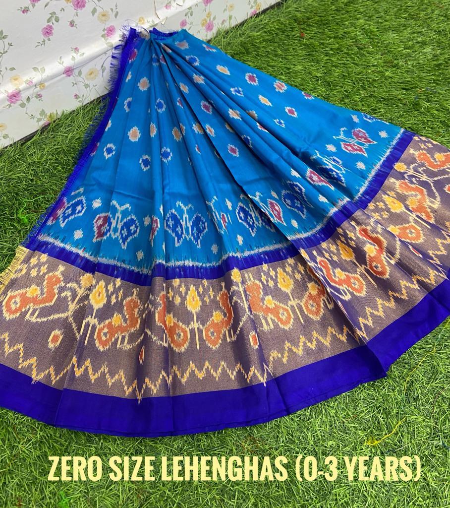 Ikkat Pure Silk Kids Lehenga