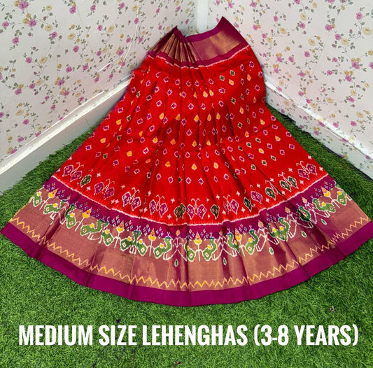 Ikkat Pure Silk Medium Size Lehenga