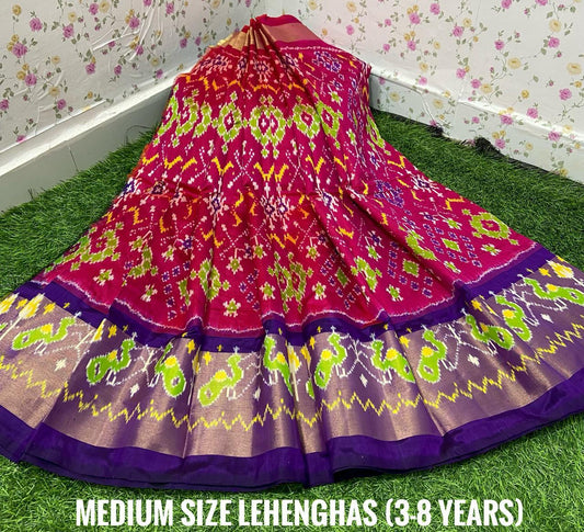 Ikkat Pure Silk Medium Size Lehenga