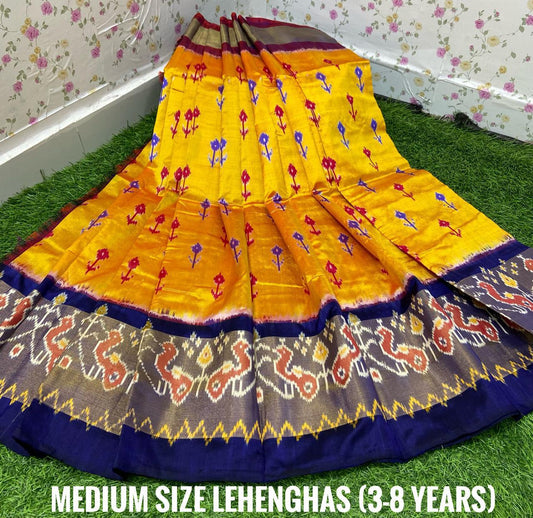 Ikkat Pure Silk Medium Size Lehenga