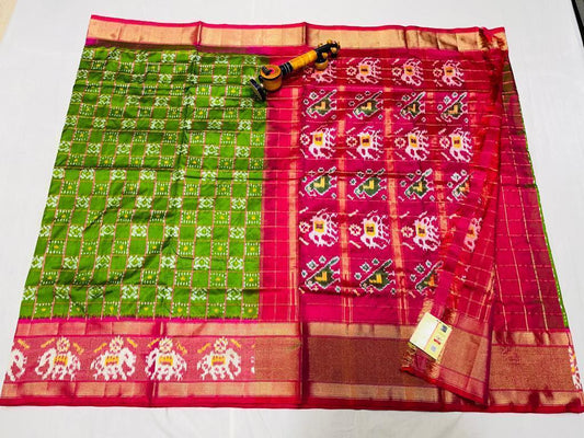 Ikkat Pure Silk Saree