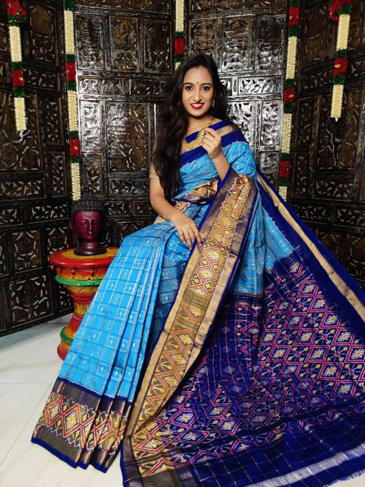 Ikkat Pure Silk Saree