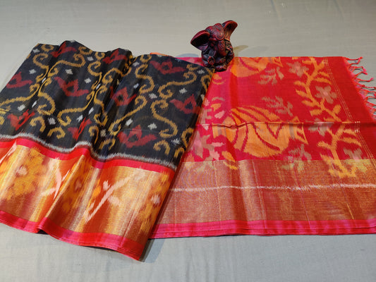 Pure Ikkat Pattu Siko Saree