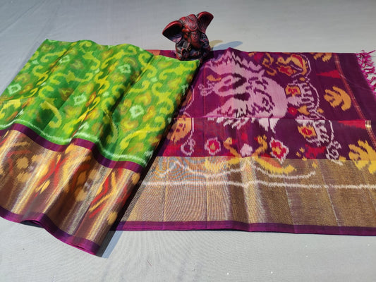 Pure Ikkat Pattu Siko Saree