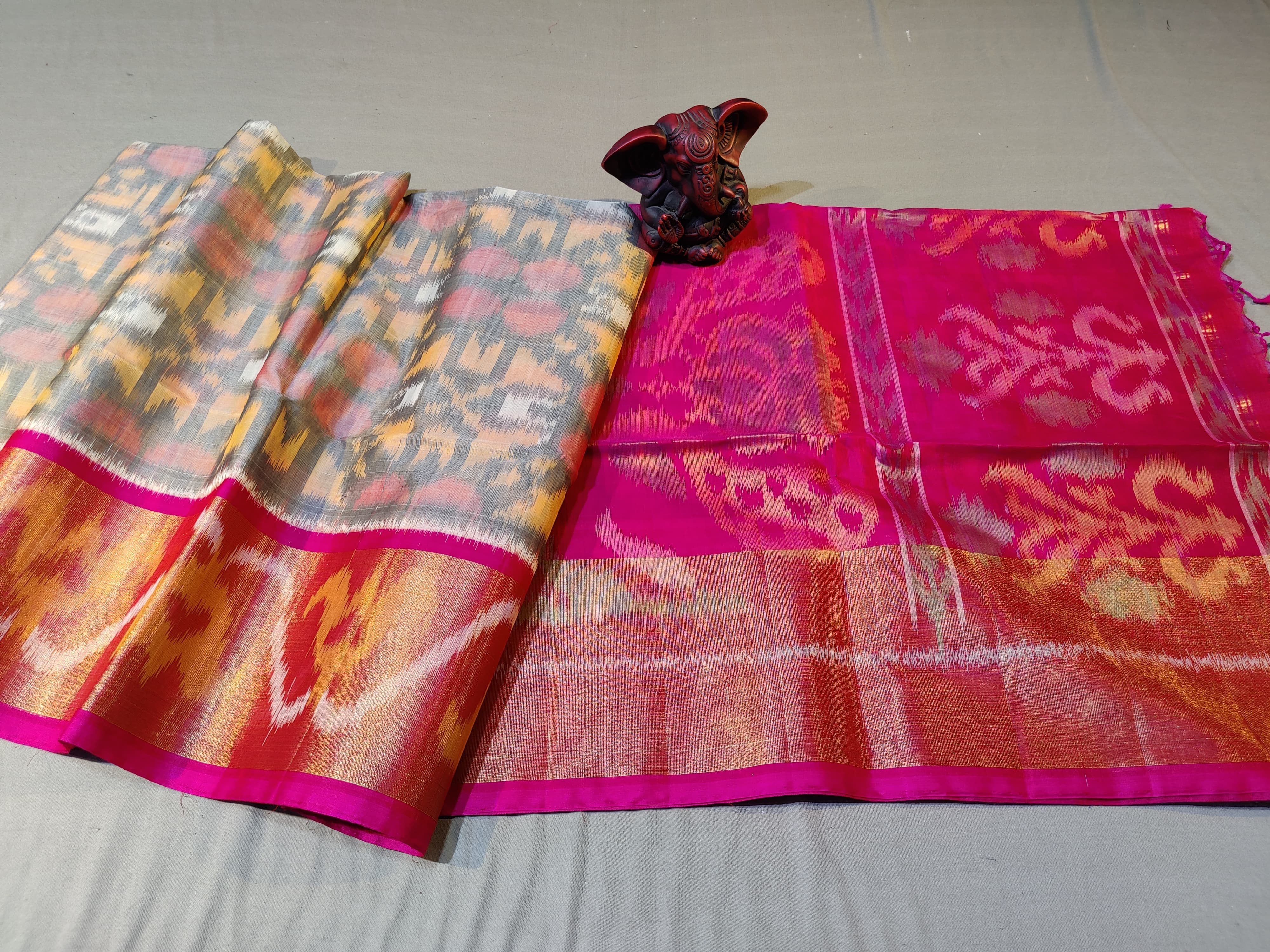 Ikkat Silk Saree Mix Red Purple – pochampallysarees.com