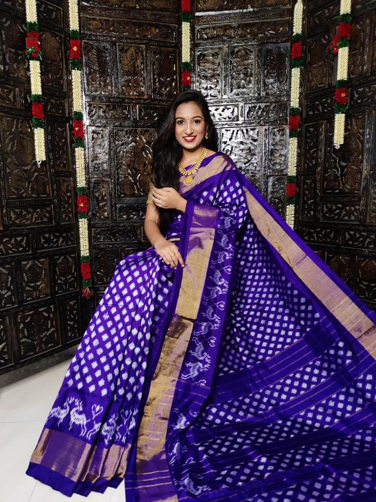 Ikkat Pure Silk Saree