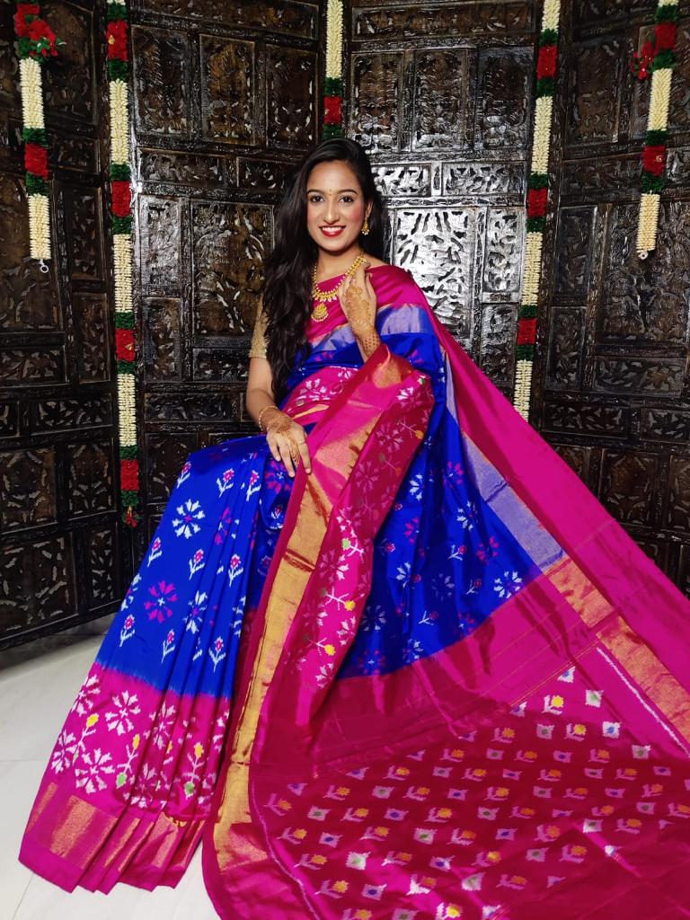 Ikkat Pure Silk Saree