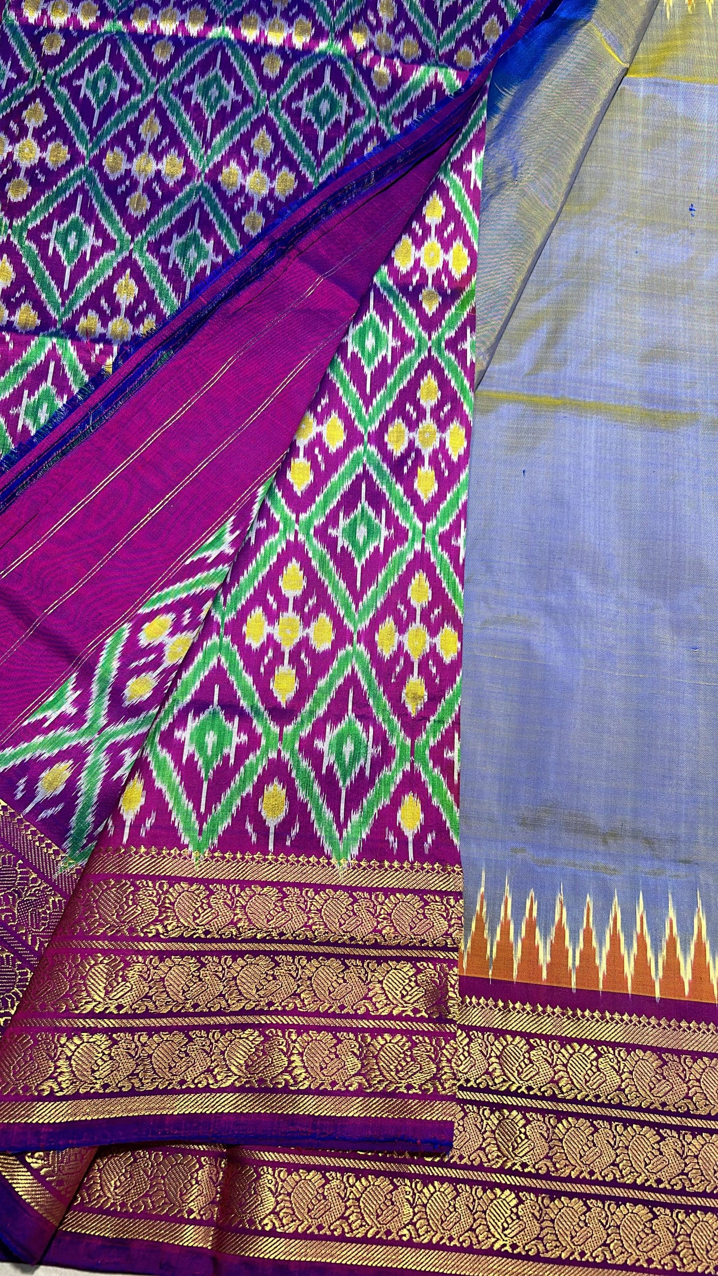 Ikkat Pure Silk Saree