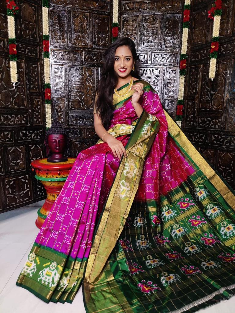 Ikkat Pure Silk Saree