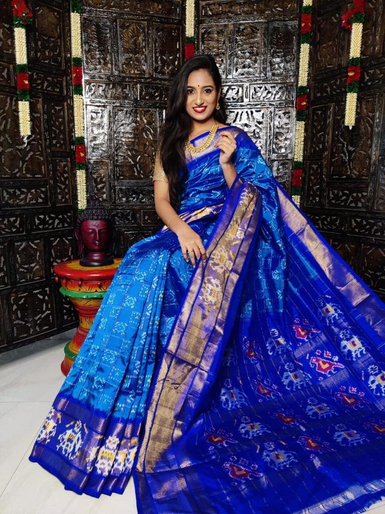 Ikkat Pure Silk Saree