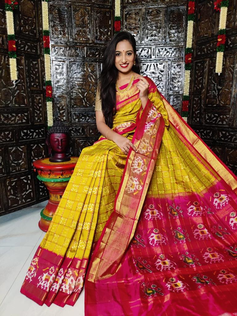 Ikkat Pure Silk Saree