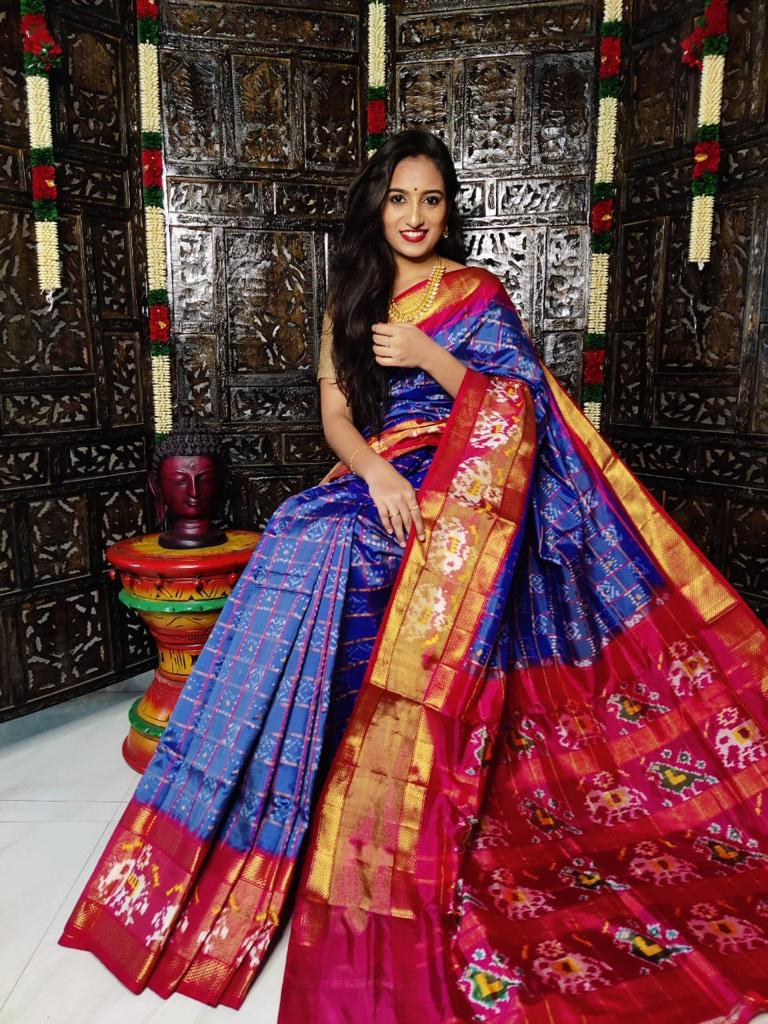 Ikkat Pure Silk Saree