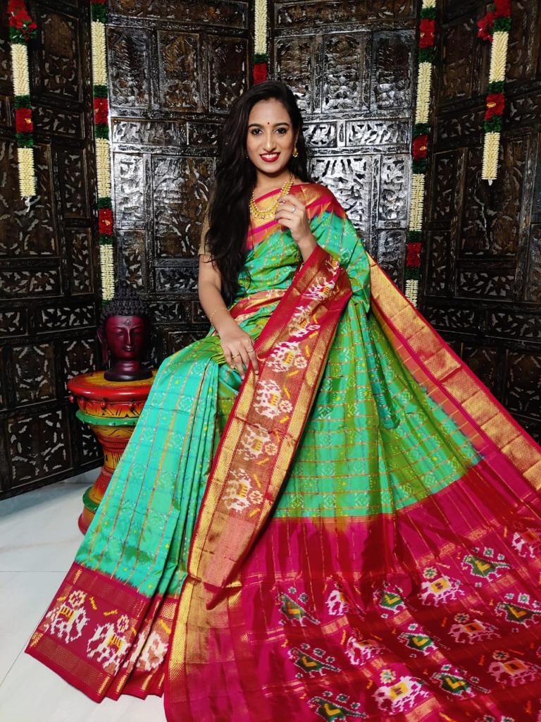 Ikkat Pure Silk Saree