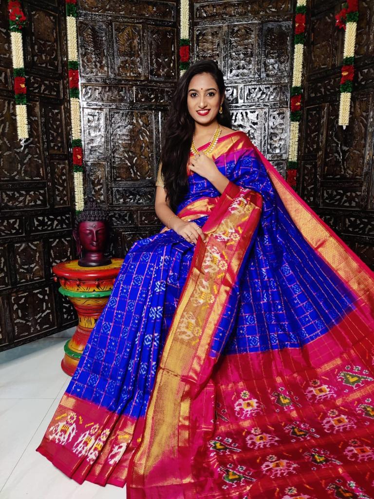 Ikkat Pure Silk Saree