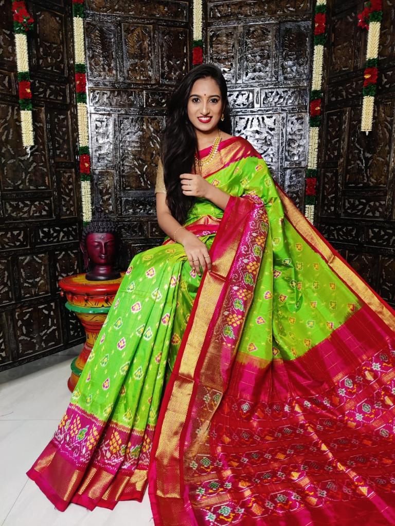 Ikkat Pure Silk Saree