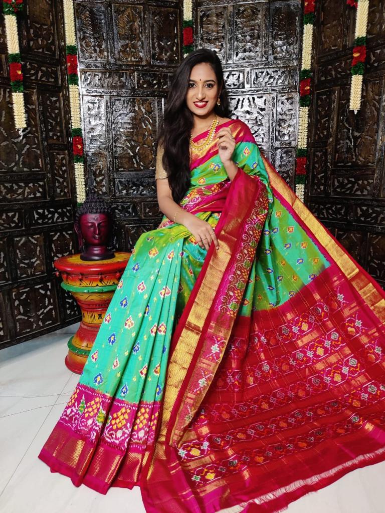 Ikkat Pure Silk Saree