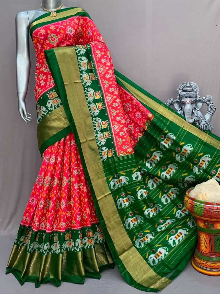 Ikkat Pure Silk Saree