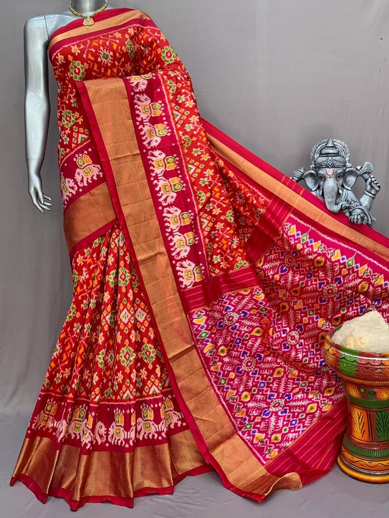 Ikkat Pure Silk Saree