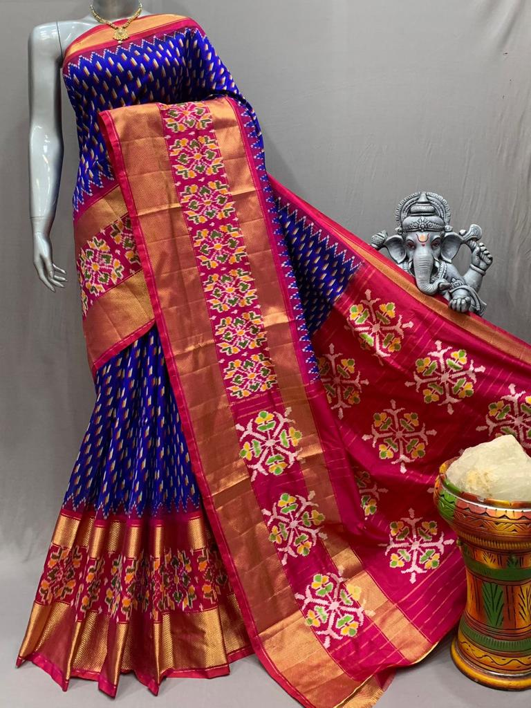 Ikkat Pure Silk Saree